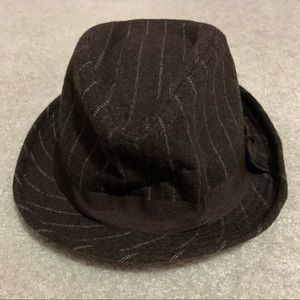 Brown Striped Fedora Hat